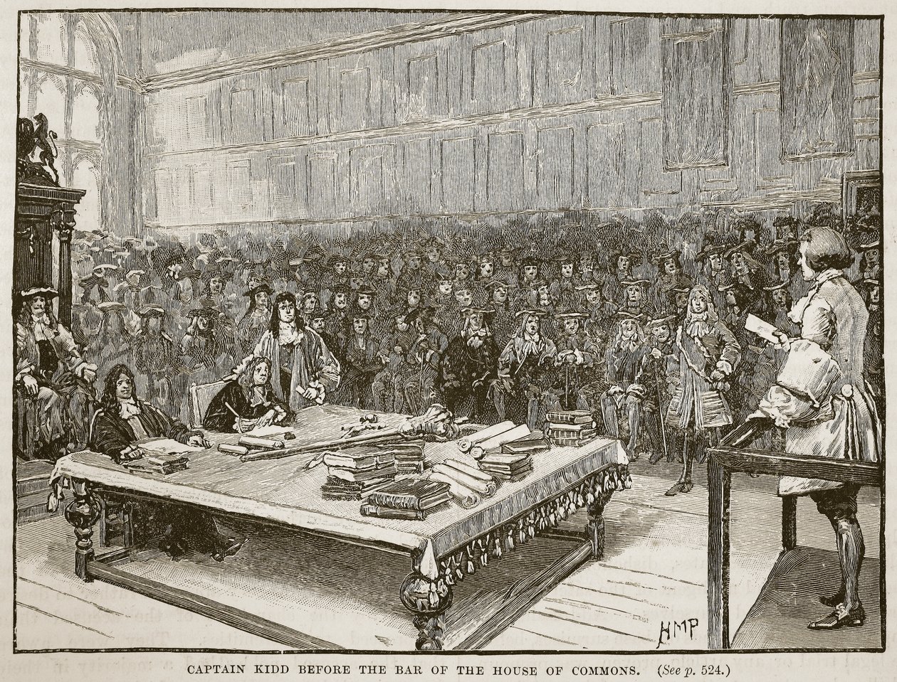 Kaptan Kidd Avam Kamarası barının önünde, Cassells Illustrated History of England