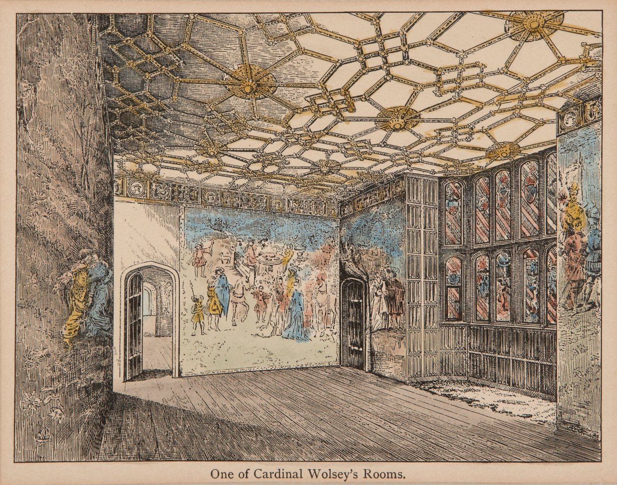 Kardinal Wolsey'in odaları (el boyaması taş) by English School