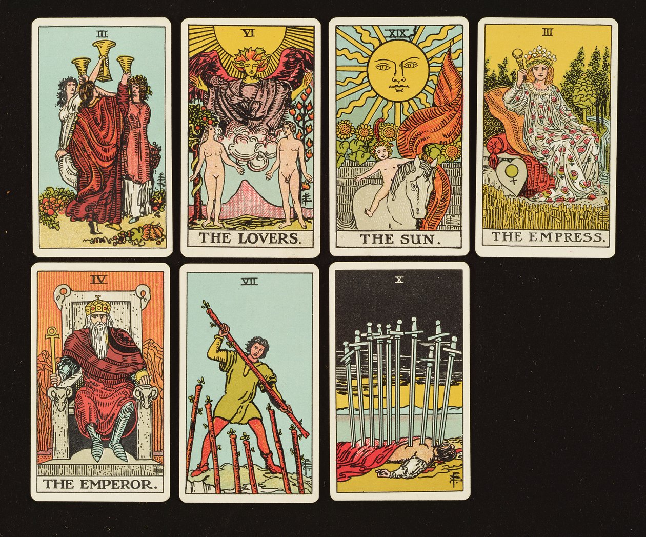 Tarot setinden kartlar, c.1809 (el boyaması taş) by English School