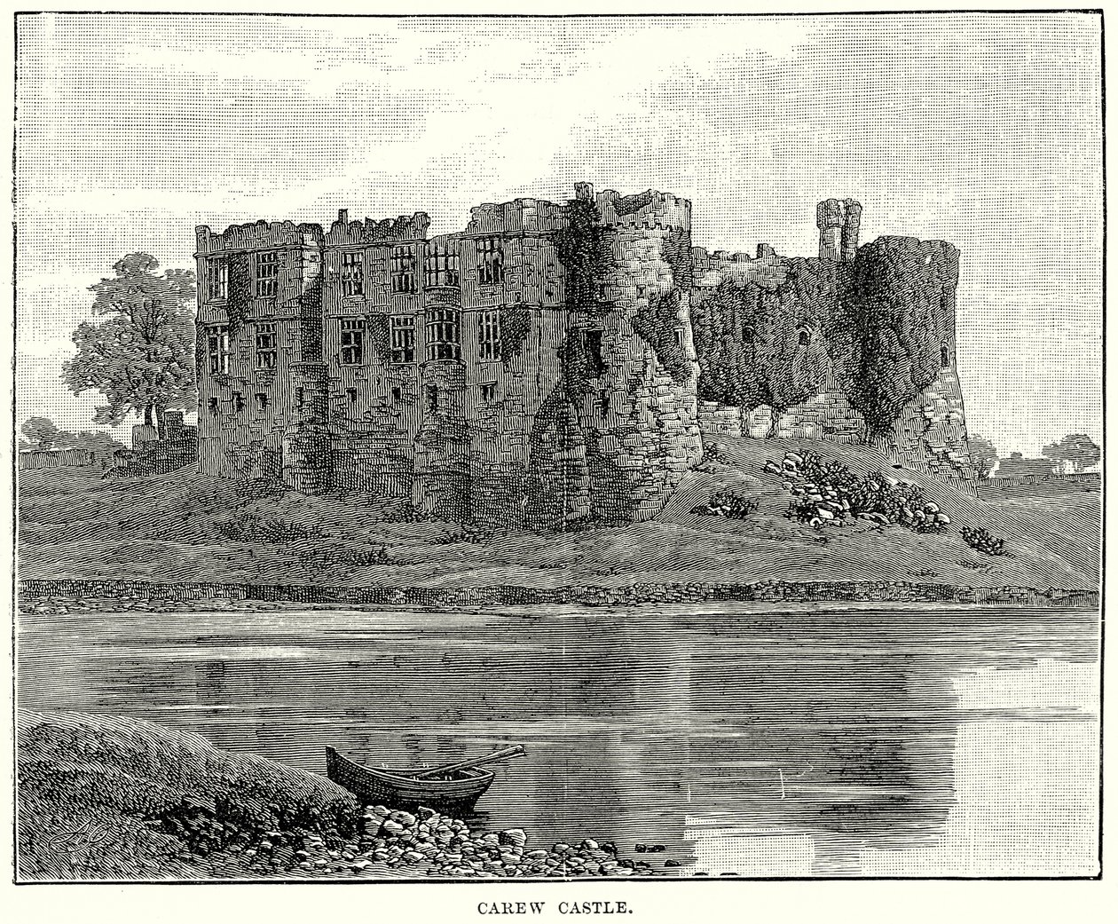 Carew Kalesi (gravür) by English School
