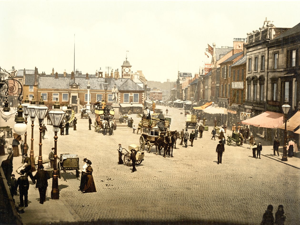 Carlisle Pazar Yeri (el ile renklendirilmiş fotoğraf) by English School
