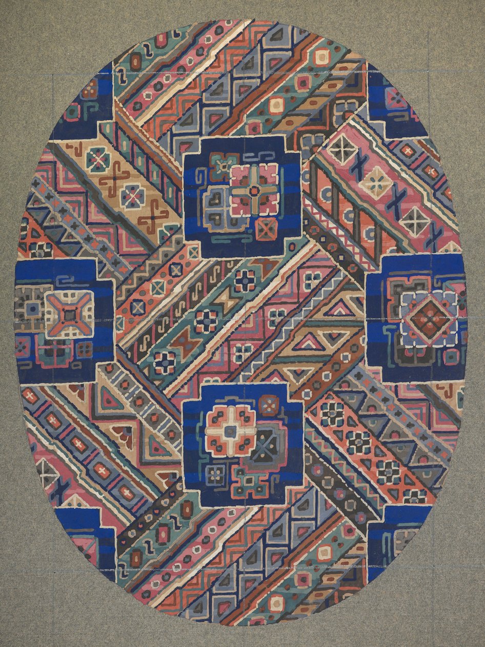 Halı tasarımı (kağıt üzerine sulu boya) by English School