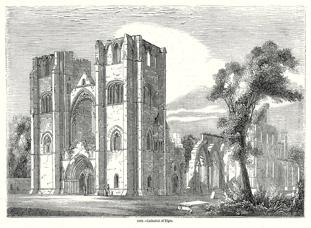 Elgin Katedrali (gravür) by English School