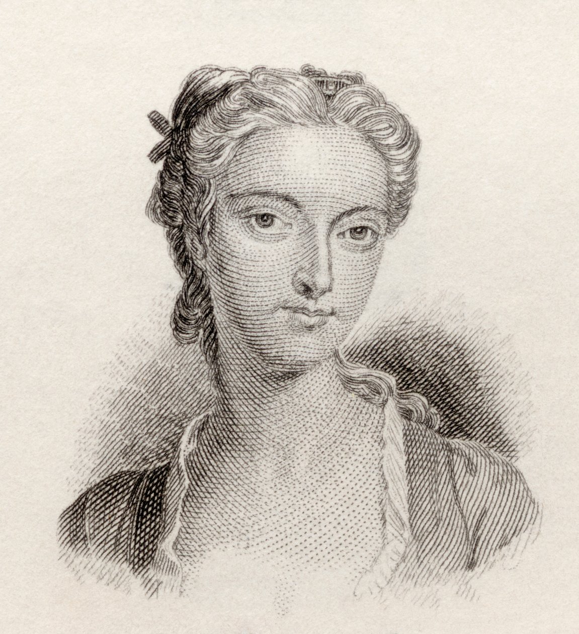 Catherine "Kitty" Clive, kızlık soyadı Raftor, Crabb's Historical Dictionary pub'dan. 1825. by English School