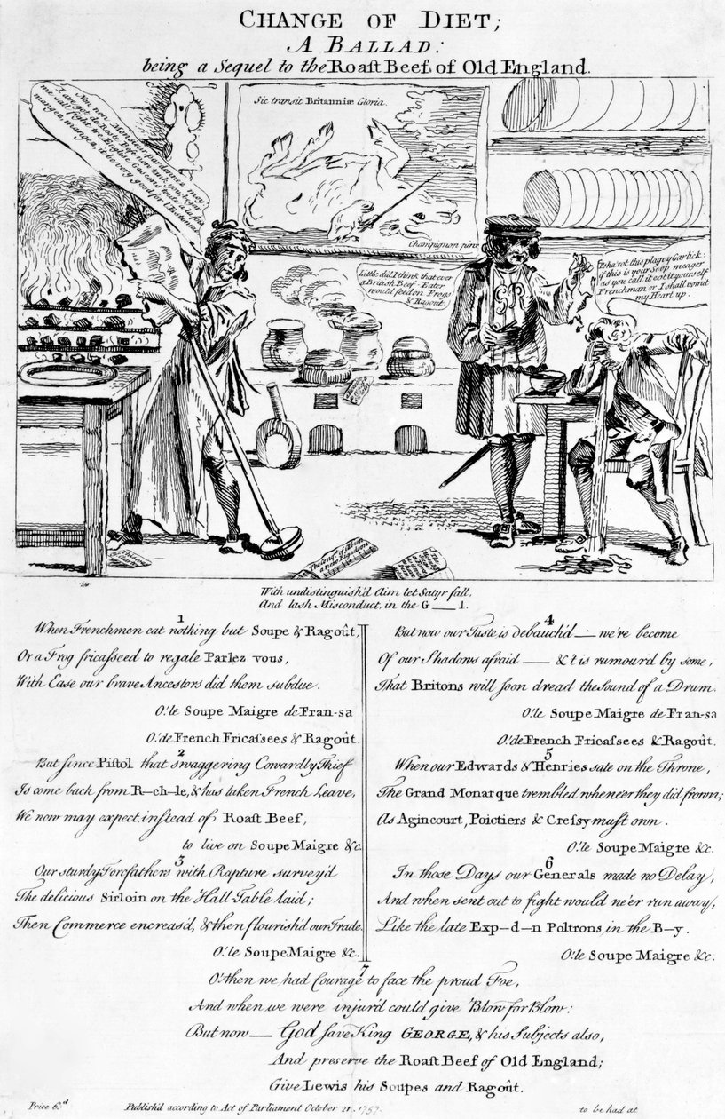 Diyet Değişikliği, Bir Ballad, 1757 by English School