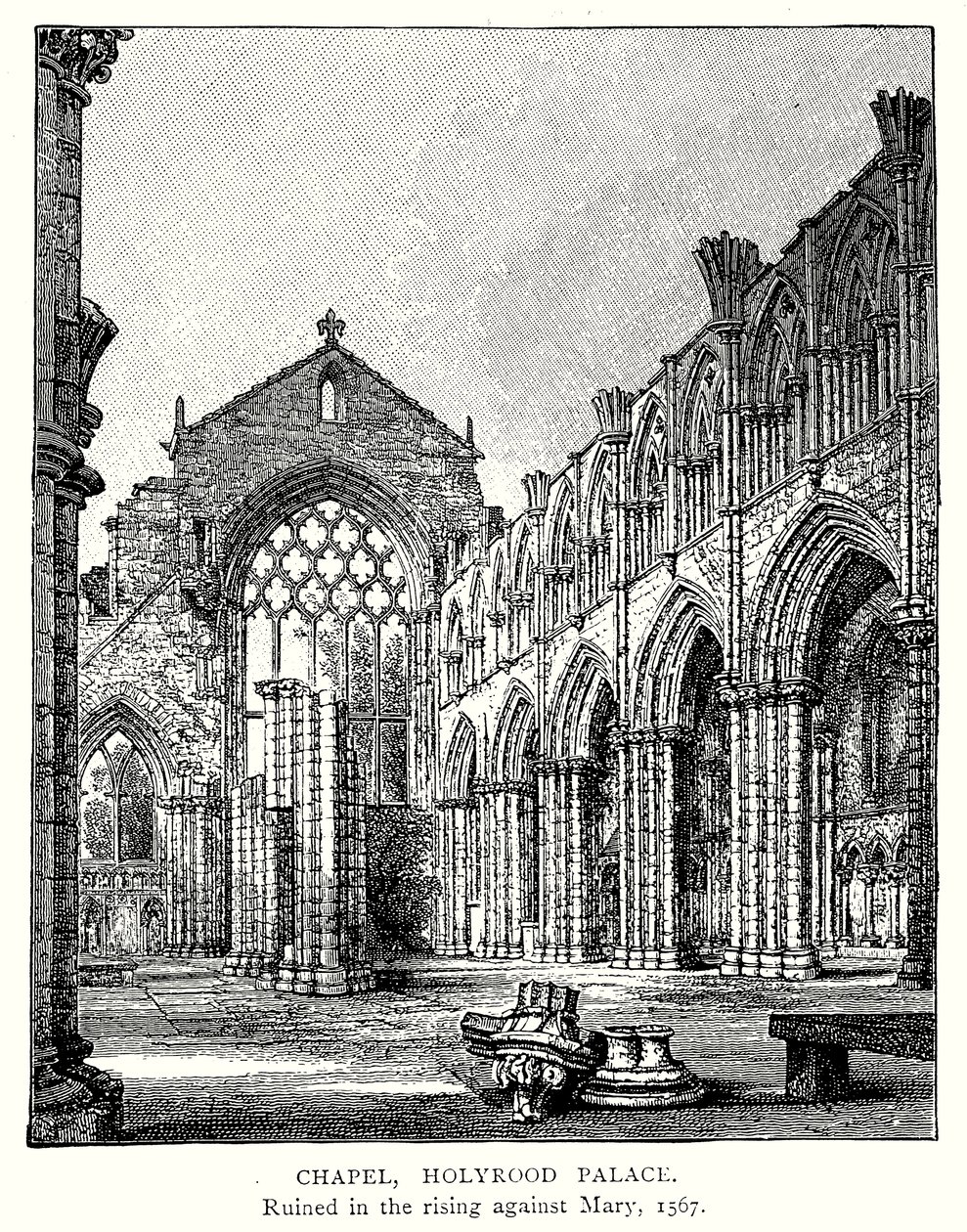 Şapel, Holyrood Sarayı (gravür) by English School