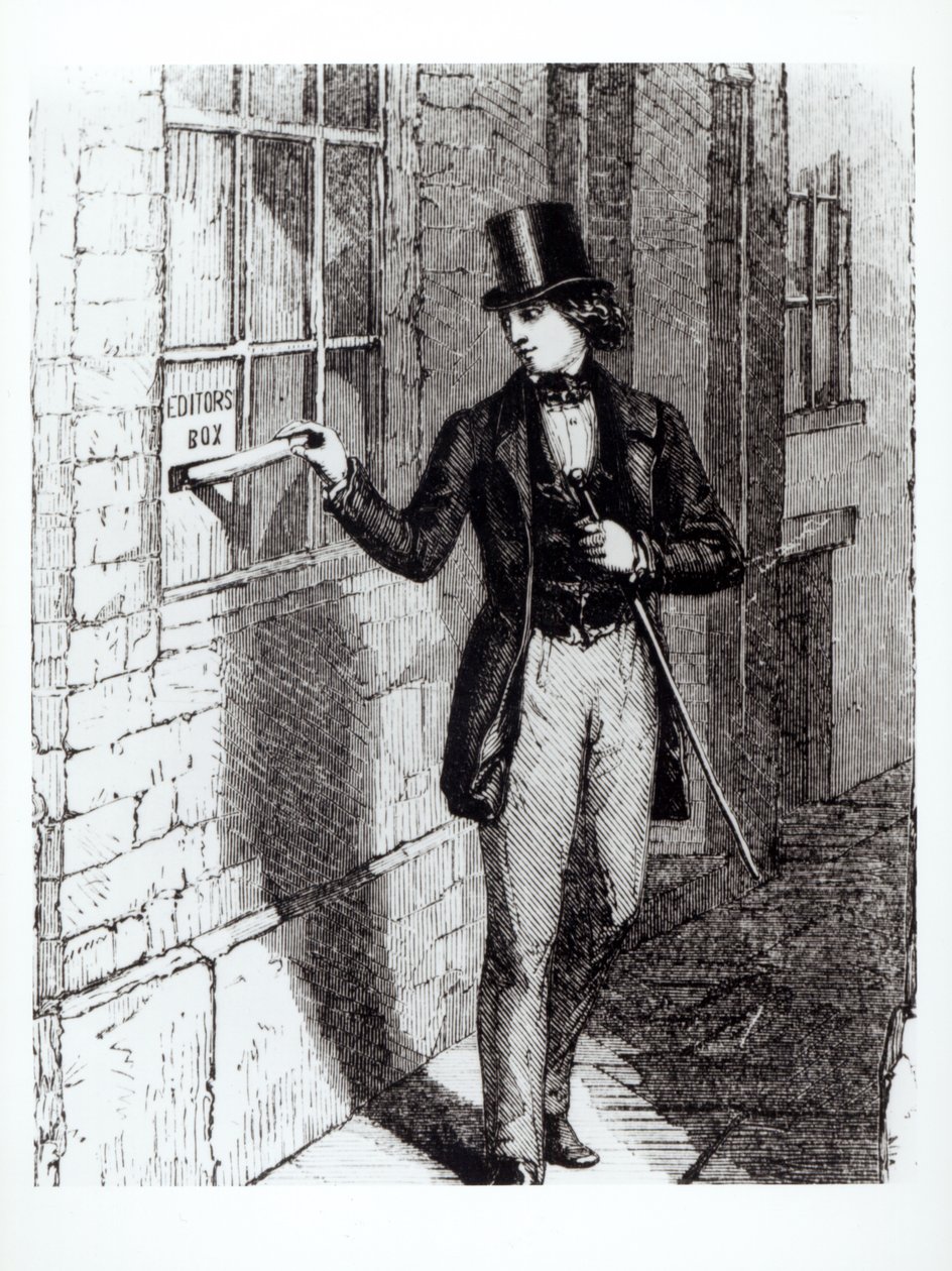 Charles Dickens (1812-70) hikayelerini sunarken by English School