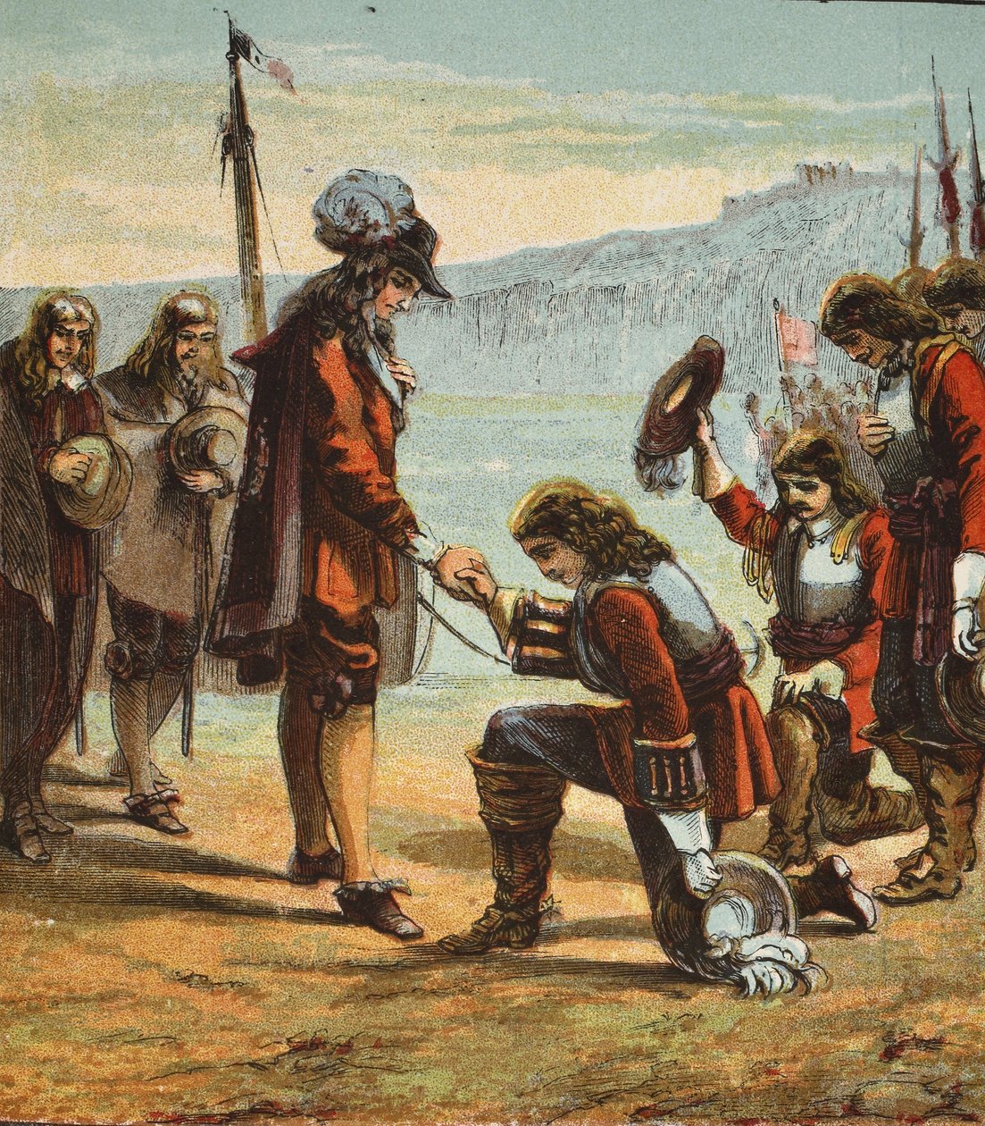 Charles II ve General Monk, pub. 1890 by English School