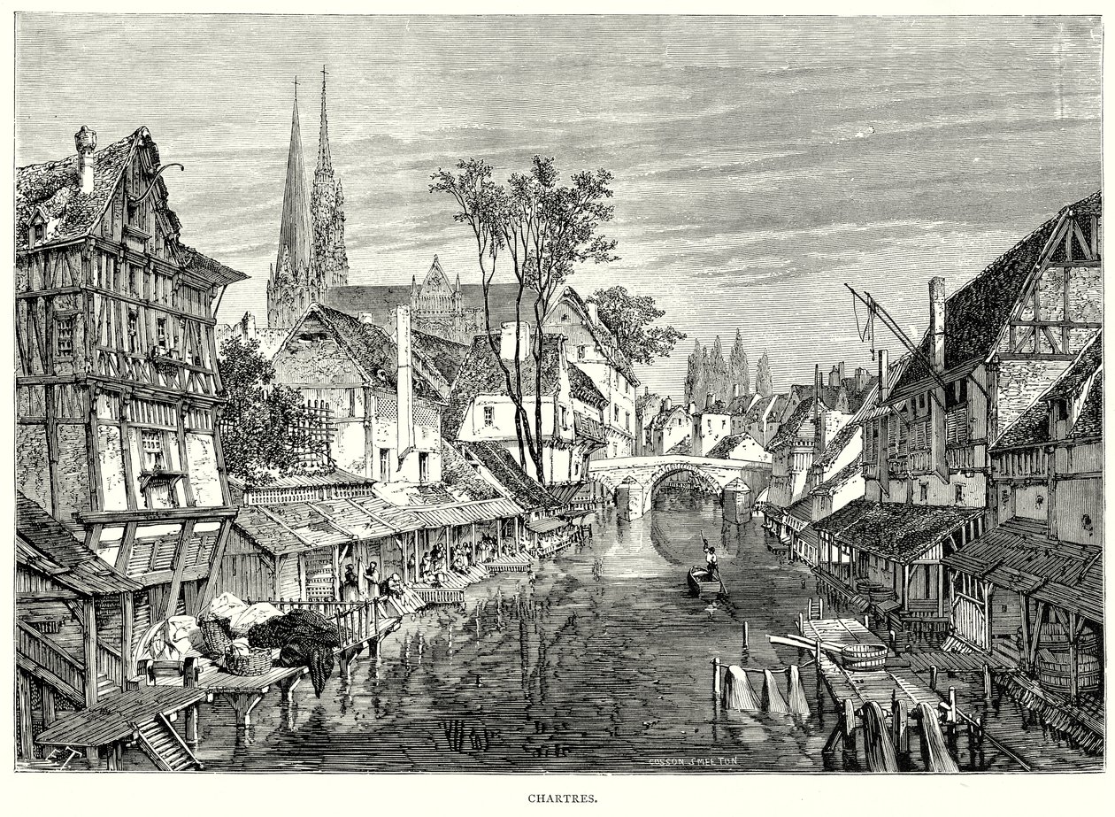 Chartres (gravür) by English School