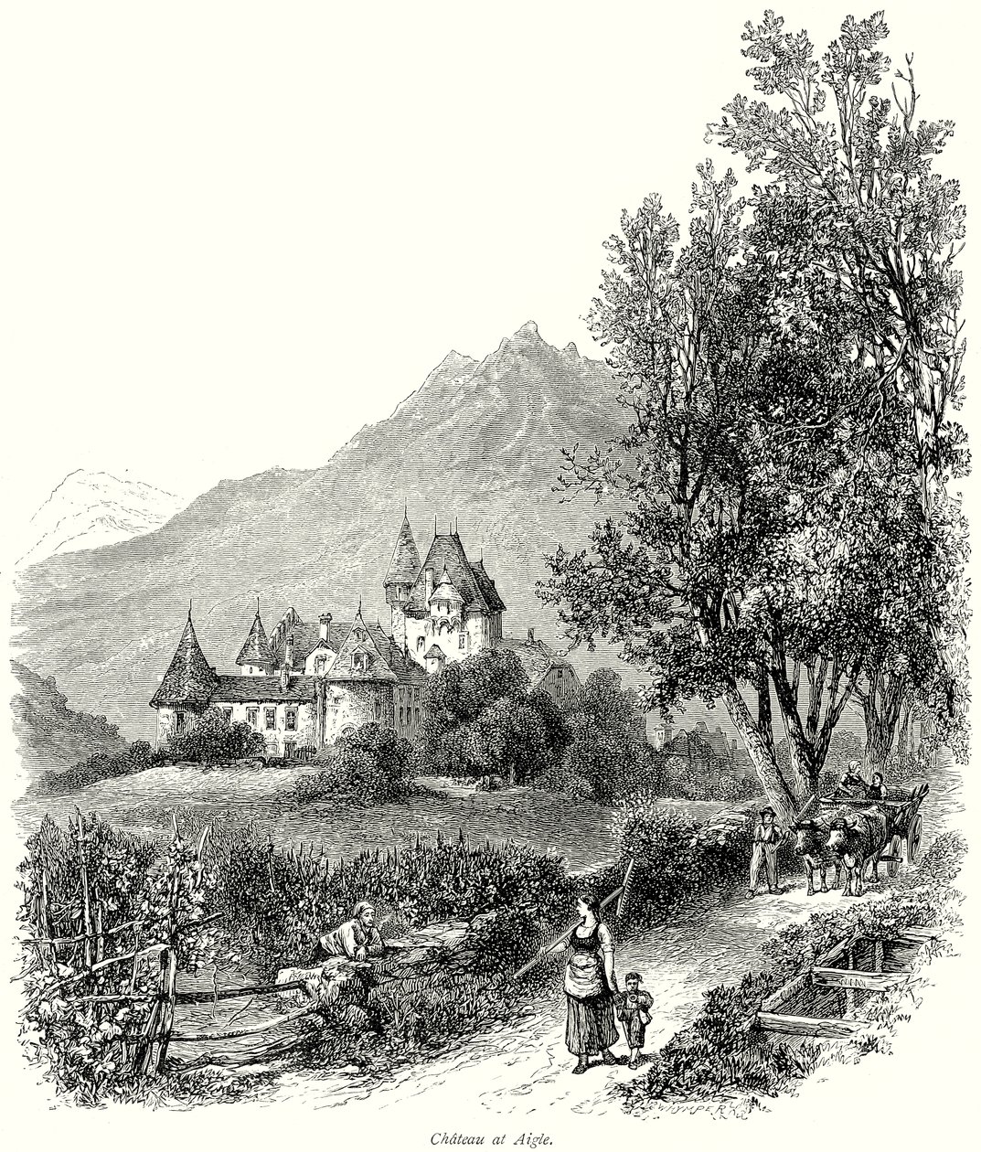Aigle Şatosu (gravür) by English School
