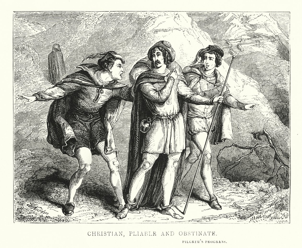 Christian, Uysal ve İnatçı (gravür) by English School