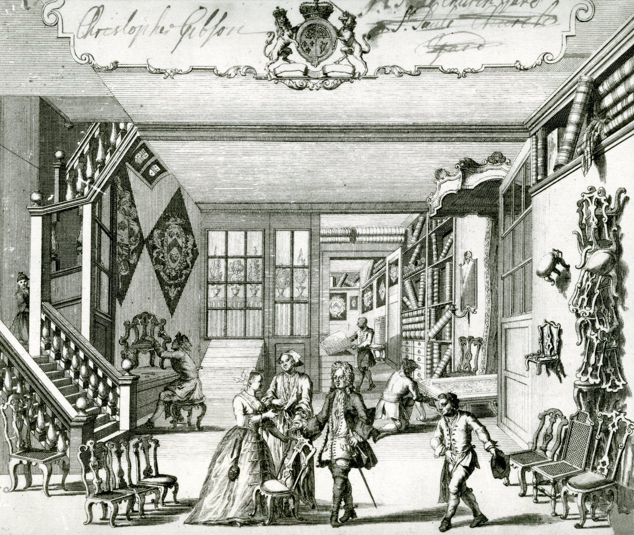 Christopher Gibson, mobilya üreticisi (gravür) by English School