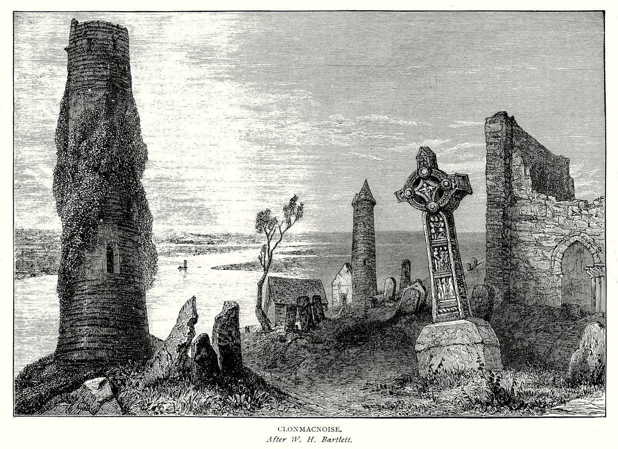 Clonmachnoise (gravür) by English School