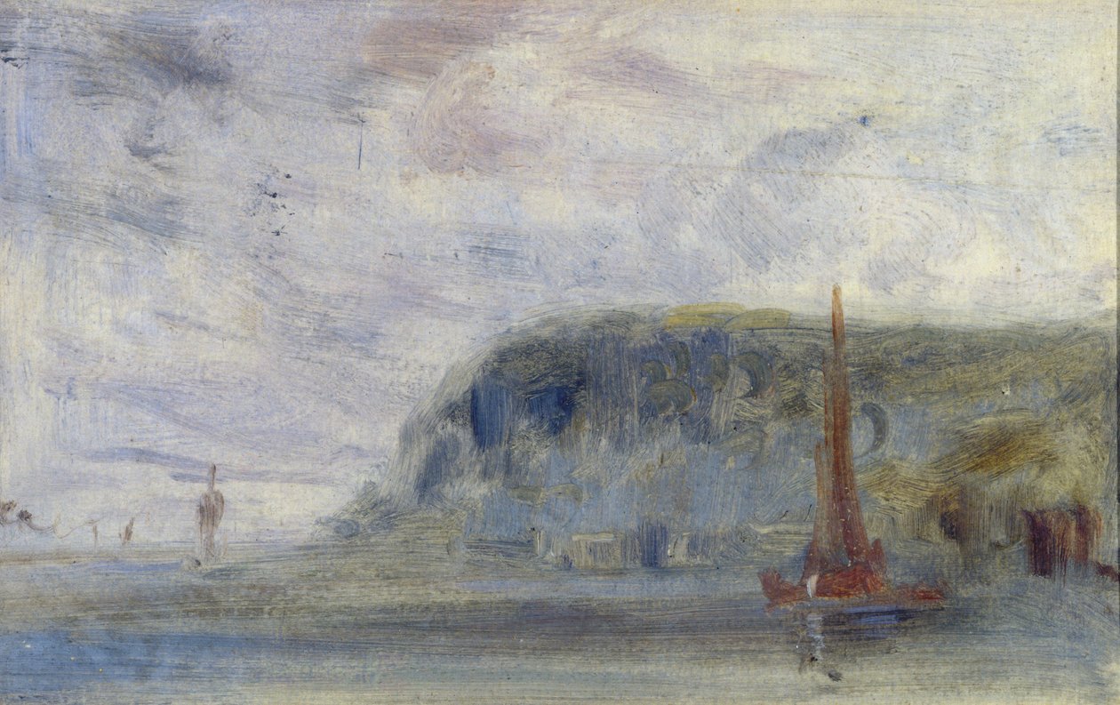 Kayalıklarla ve Teknelerle Sahil, daha önce J.M.W. Turner (1775-1851) ve ayrıca Peter de Wint