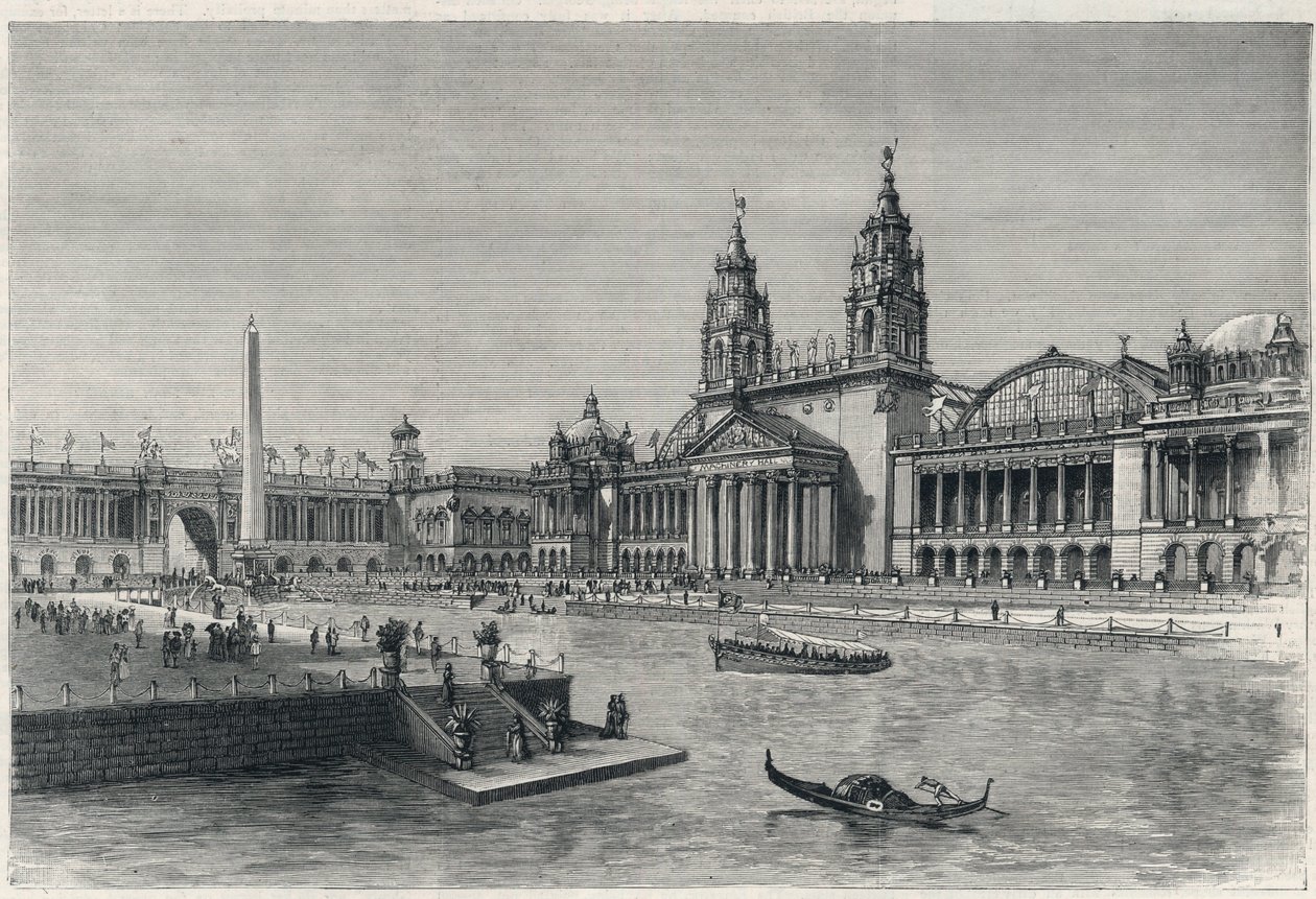 Kolomb Dünya Fuarı veya Dünya Kolomb Sergisi, Chicago sergisi 1893: makine salonu - “” Grafik”ten 1893 gravürü - Dünya Sergisi 1893 by English School