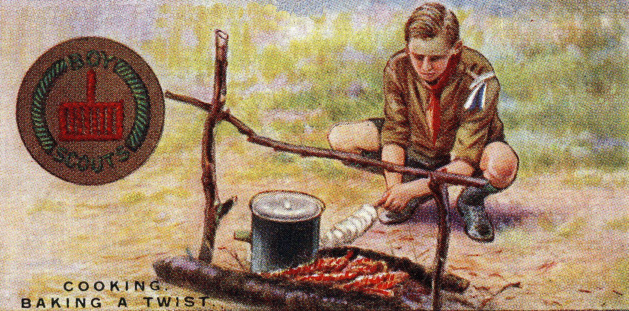 İzciler için Aşçılık Yeterlilik Rozeti - Bir Büküm Pişirmek , 1929 by English School