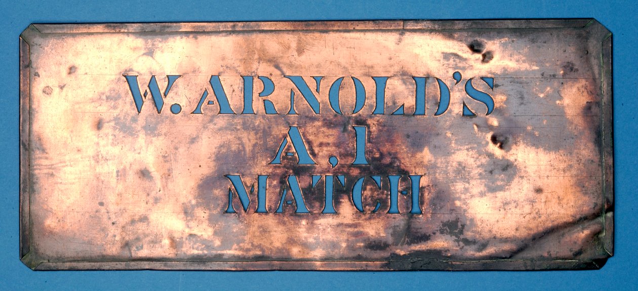 W. Arnolds Bakır Şablonu A,1 Kibrit (bakır) by English School