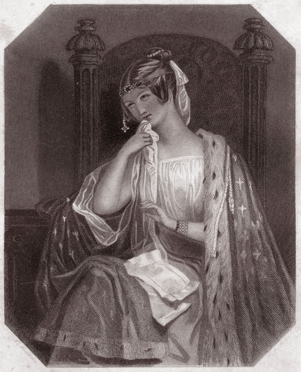 Cordelia (Kral Lear) (Kral Lear) - içinde - “” Shakespeare Kadın Galerisi, erken dönem Londralı sanatçıların kırk beş ciddi portre koleksiyonu, eleştirel ve edebi notlarla zenginleştirilmiş””” yaklaşık 1838 - “” Kadın Galerisi