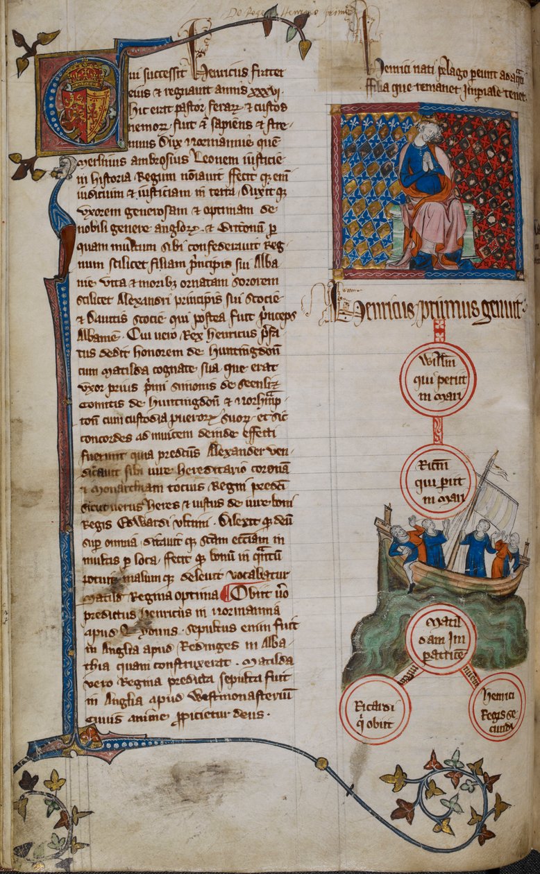 Pamuk Claudius D. II, f.45v Henry I ve onun soyundan gelenler (parşömen) by English School