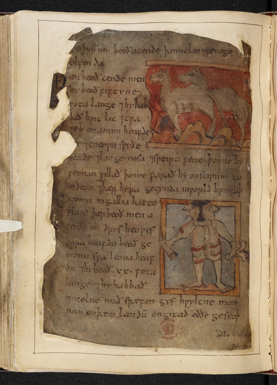 Pamuk MS Vitellius A XV f.101v, Beowulf, 