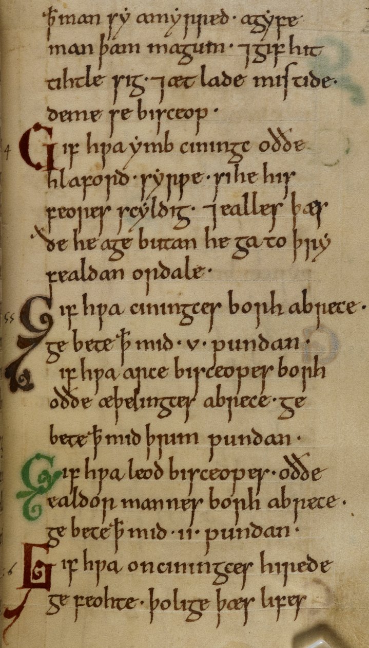 Cotton Nero A. I. f.33 King Cnut Kanun Kodu (parşömen) by English School