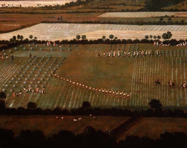Country Round Dixton Malikanesi, c.1725 (tuval üzerine yağlı boya) (18102 detayı) by English School