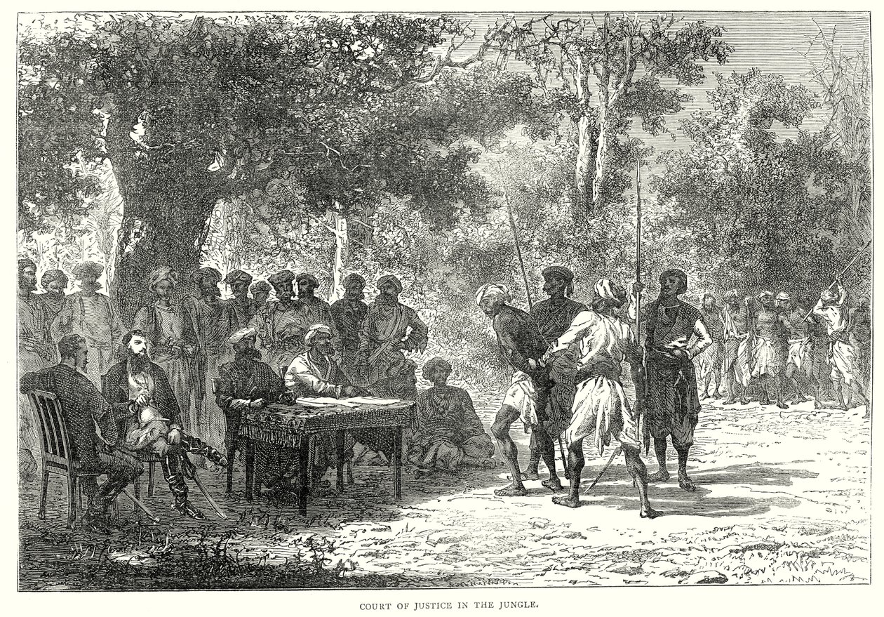 Ormanda adalet mahkemesi (gravür) by English School
