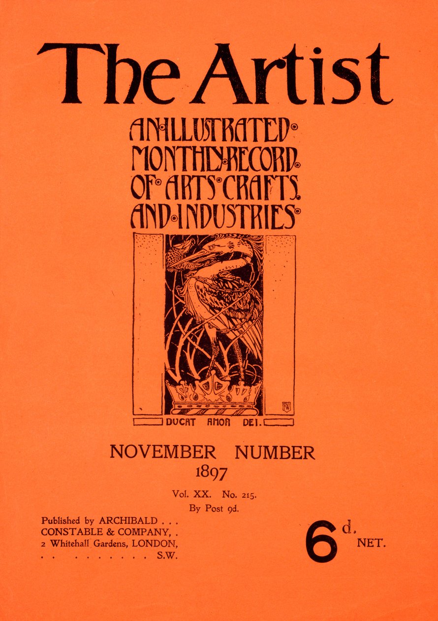 The Artist Magazine için kapak, Kasım 1897 (basılı kağıt) by English School
