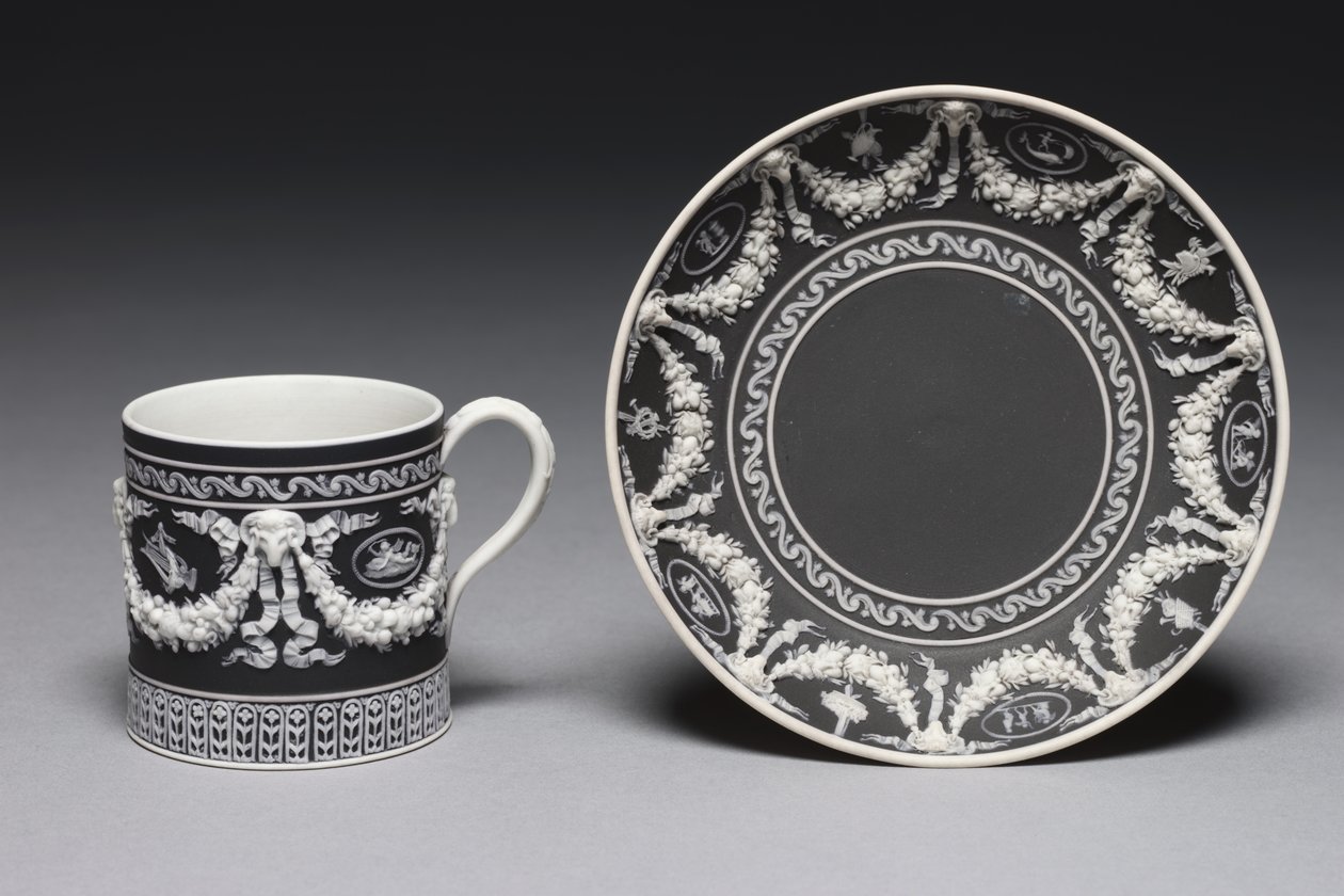 Wedgwood Factory tarafından tasarlanan ve üretilen Fincan ve Tabağı, c.1790 by English School