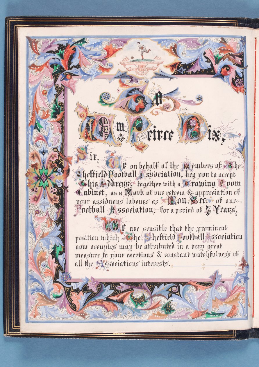 Sheffield Futbol Federasyonu tarafından William Pierce-Dix