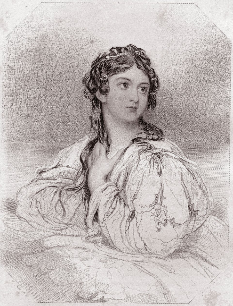 Desdemona, Othello oyunundan, "Shakespeare Kadınları Galerisi" by English School