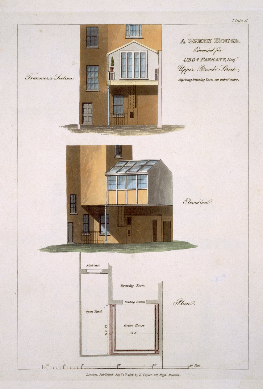 Bir Yeşil Ev için Tasarım, G. Farrant için yapıldı, 1806 by English School