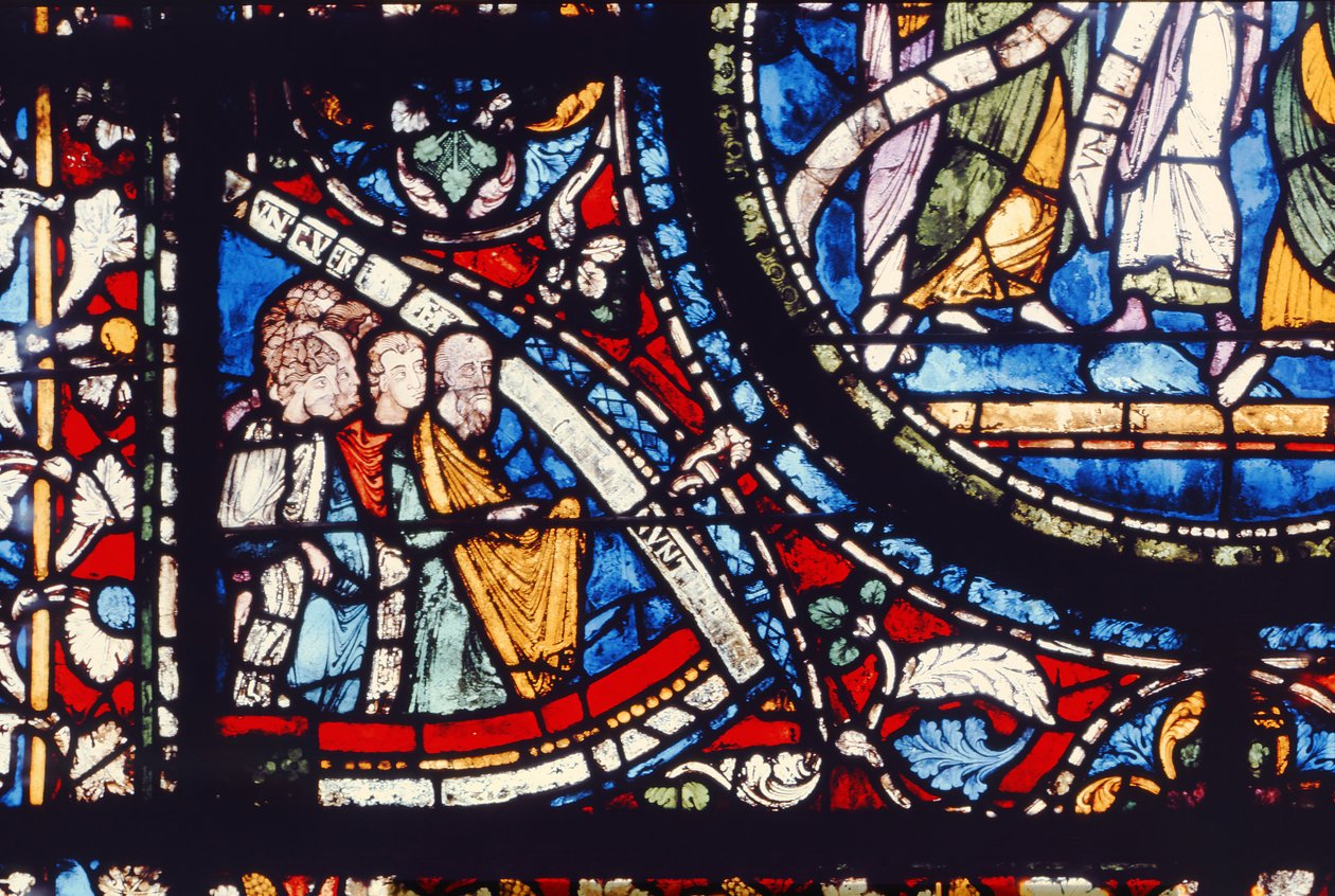 Koronun kuzey penceresinin detayı, 12. yüzyılın sonları (vitray) by English School