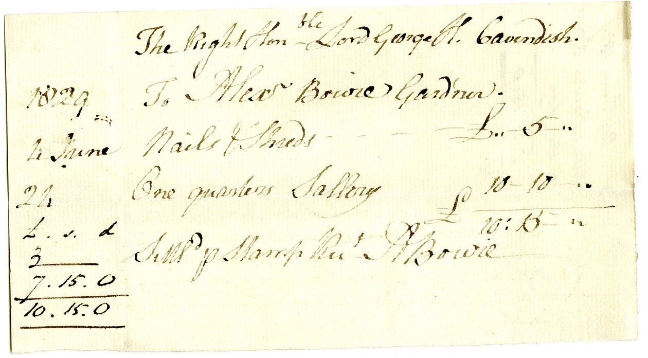 Devonshire MSS AS 3101, Pinder Simpson tarafından Lord George Cavendish için kapatılmış, Alexander Bowie