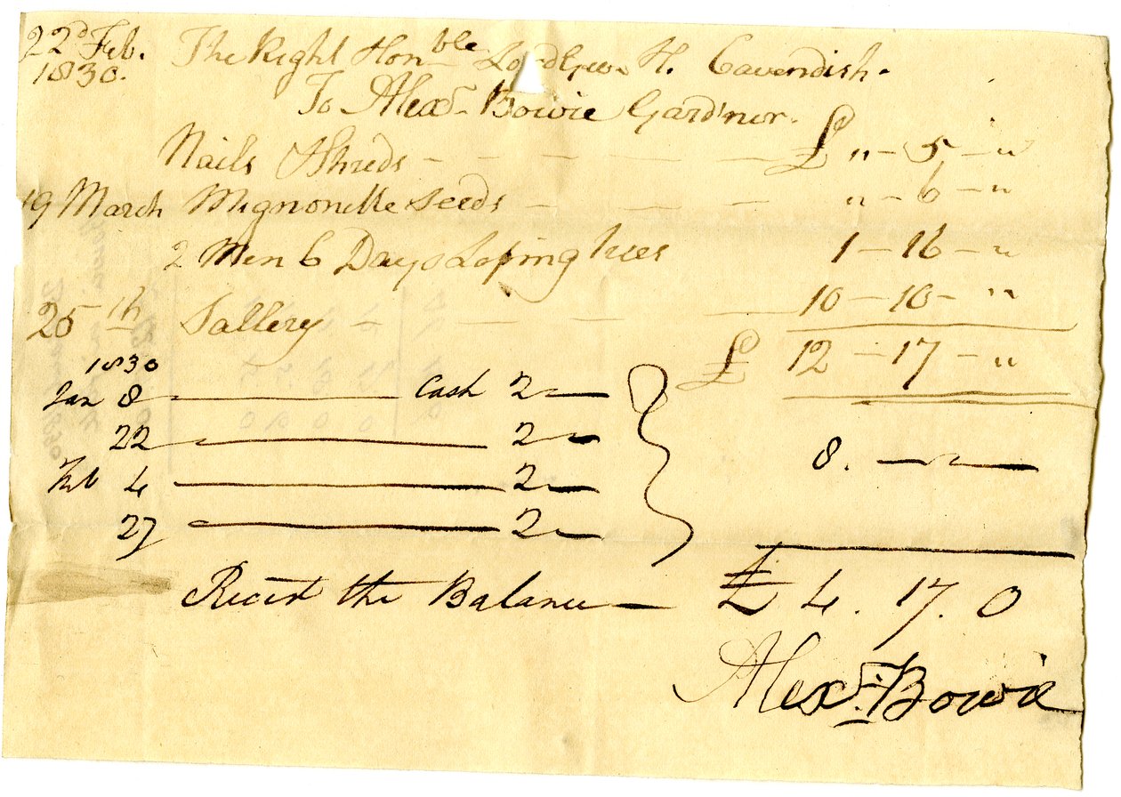 Devonshire MSS AS 3101, Pinder Simpson tarafından Lord George Cavendish için kapatılmış, Alexander Bowie