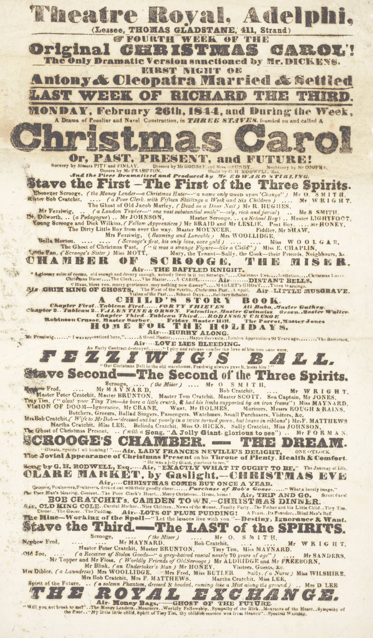 Dickens oyun ilanı: Adelphi Theatre Royal