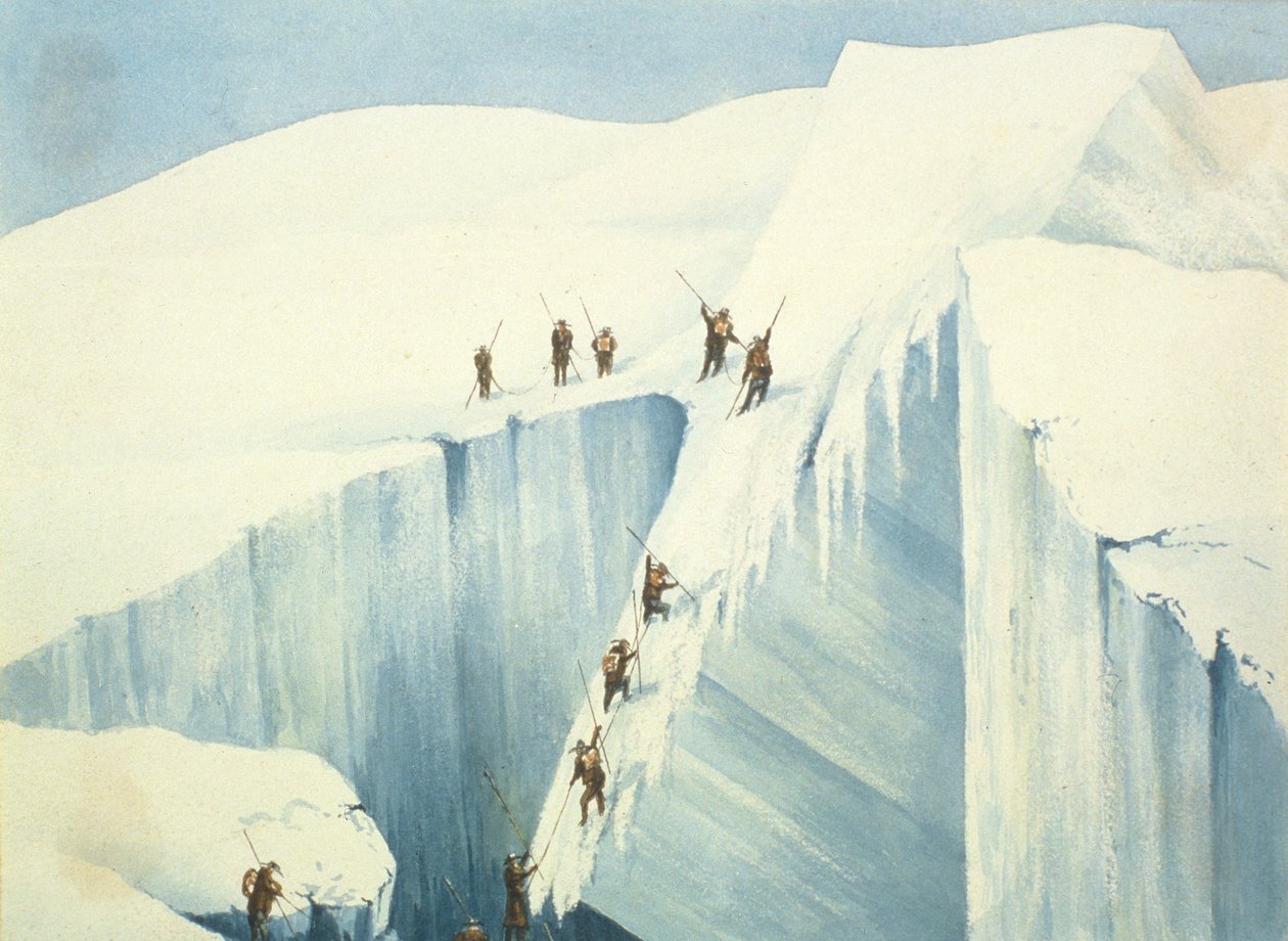 Bir Çatlağın Zor Geçidi, A Narrative of an Ascent to the Mont Blanc zirvesinden Charles Fellows (1799-1860), 1827