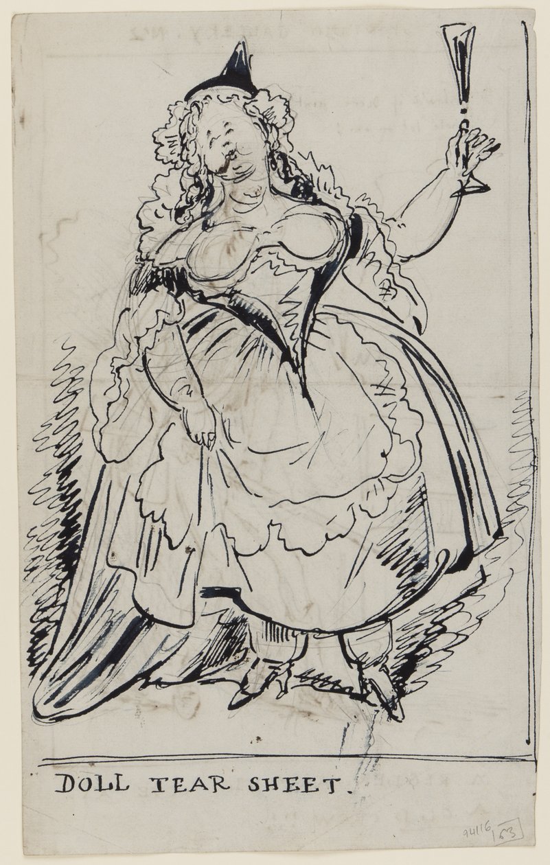 Doll Tear Sheet, c.1825 (kağıt üzerine kalem ve mürekkep) by English School