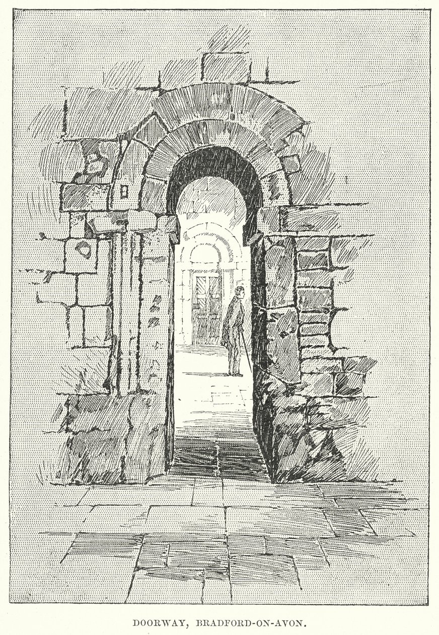 Kapı, Bradford-on-Avon (gravür) by English School