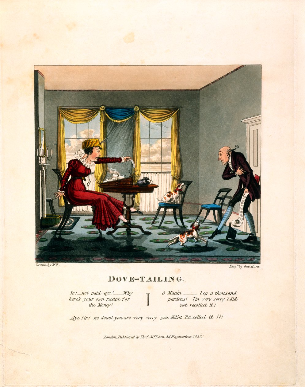 George Hunt tarafından kazınmış kırlangıç kuyruğu, Thomas Mclean tarafından yayınlandı, 1827 by English School
