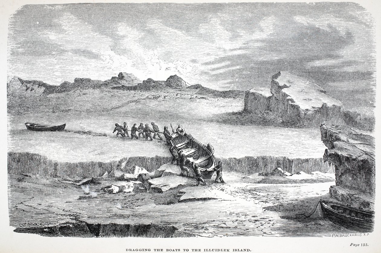 Tekneleri Illuidlek Adasına Sürüklemek, meyhane. Londra 1886 by English School