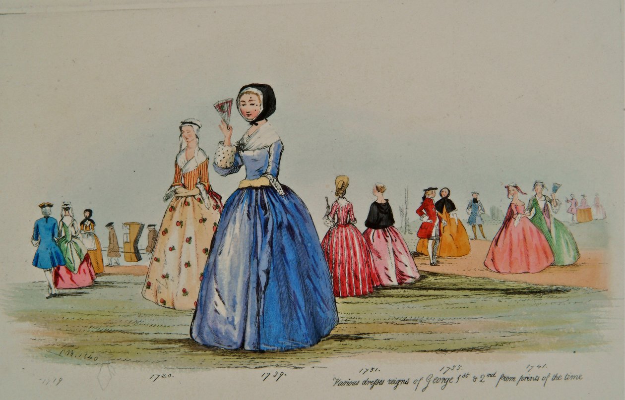 Kral George I ve Kral George II'nin saltanatlarından elbiseler by English School