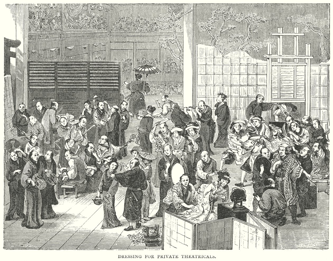 Özel Tiyatrolar için Giyinme (gravür) by English School