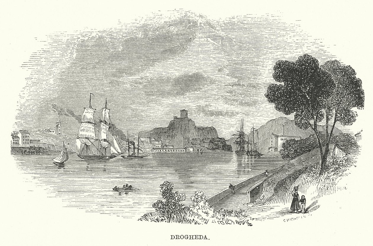 Drogheda (gravür) by English School