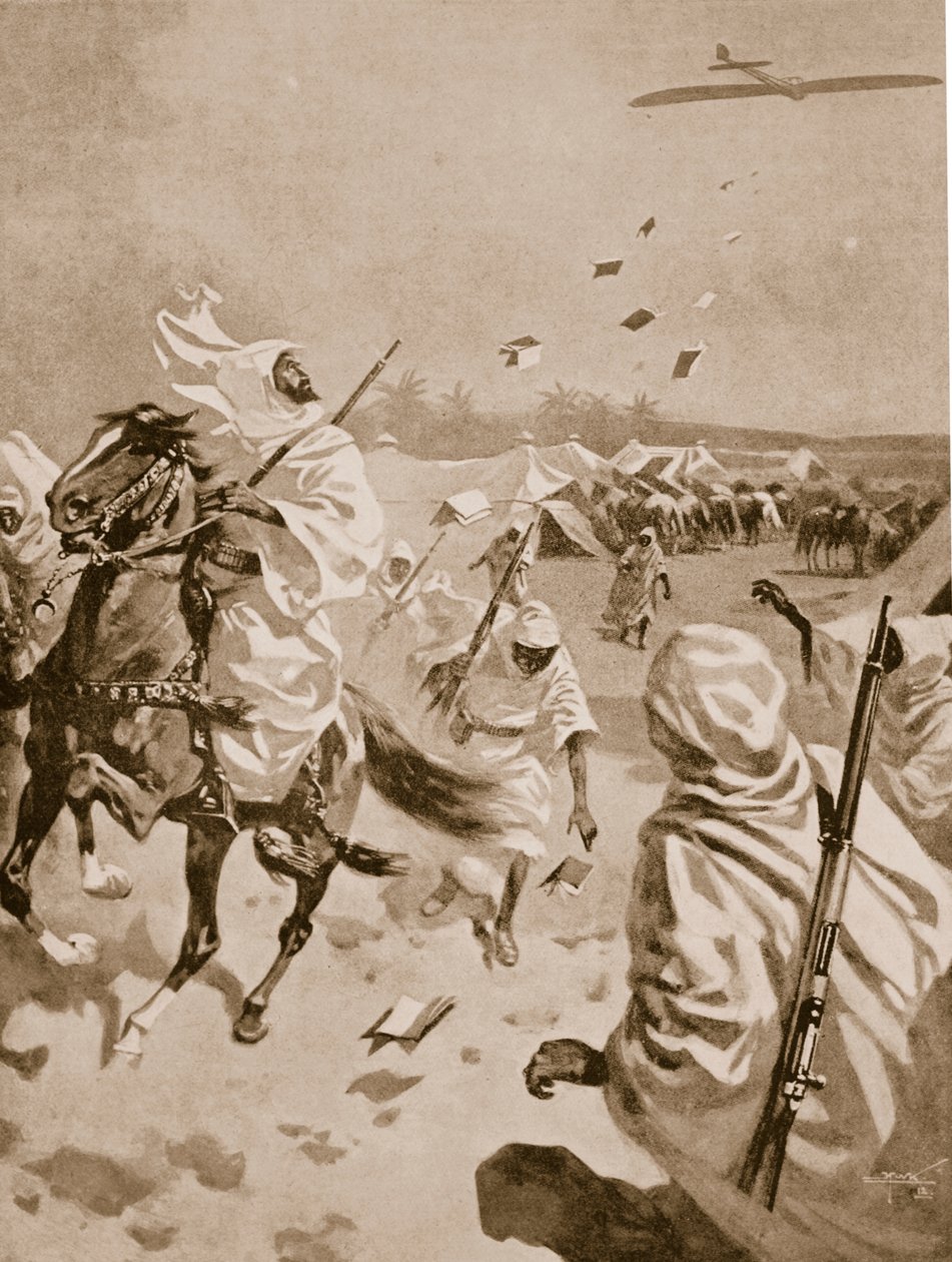 1911-12 İtalyan-Türk Savaşı sırasında Araplar hakkında broşürler bırakmak by English School