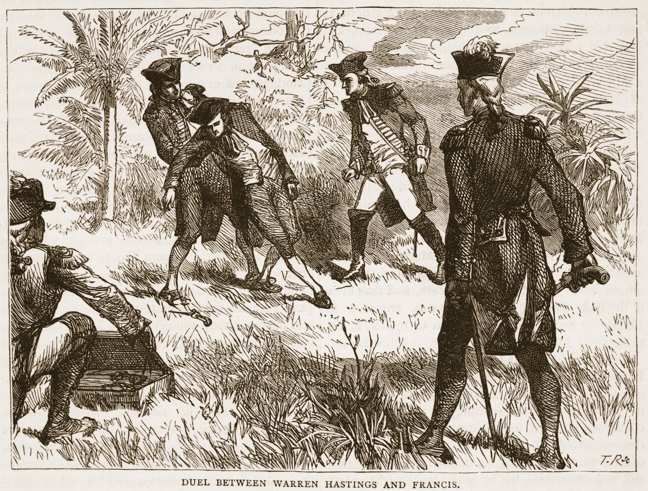Warren Hastings ve Francis arasındaki düello, James Grant tarafından yazılan Cassells Illustrated History of India