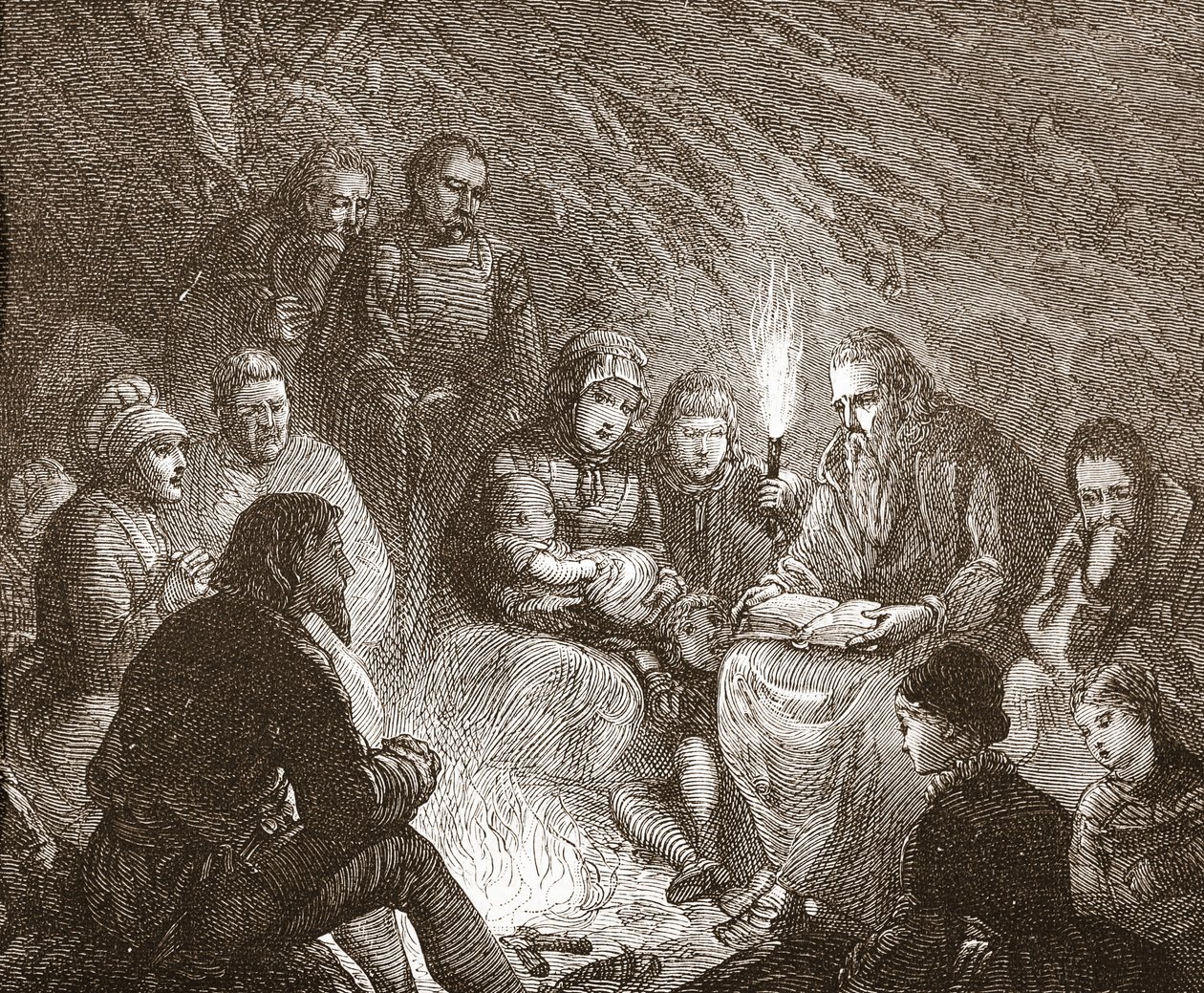 Saklanan Hollandalı Protestanlar, James Aitken Wylie (1808-1890) tarafından yazılan Protestanlığın Tarihinden bir örnek, pub. 1878 by English School