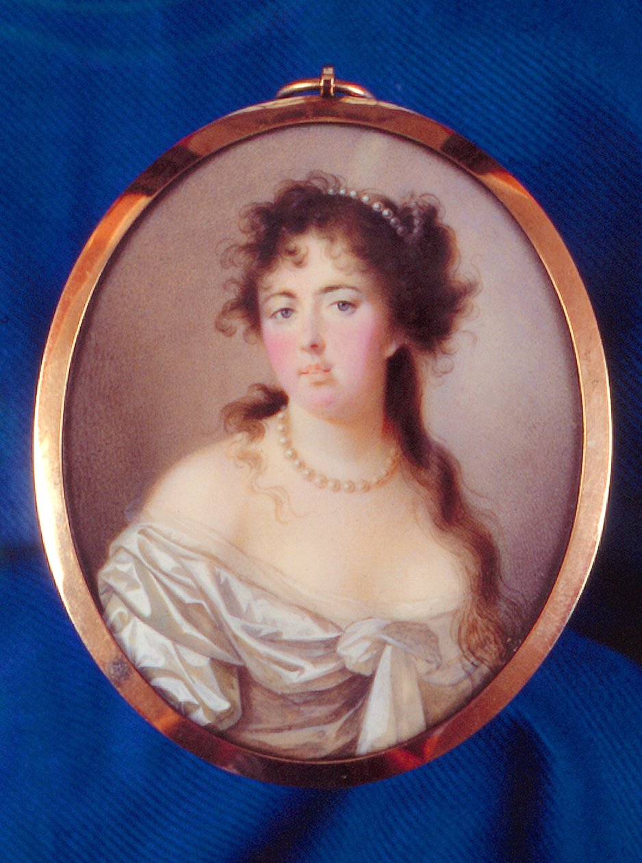Emma Hamilton (parşömen üzerine suluboya) by English School