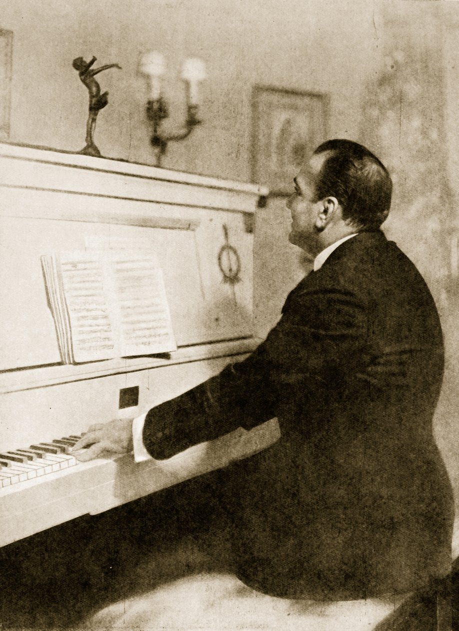 Enrico Caruso piyano başında by English School