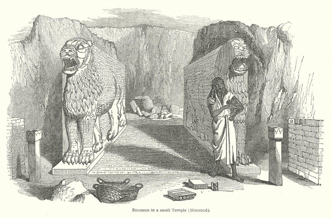 Küçük Bir Tapınağa Giriş (Nemrud) (gravür) by English School